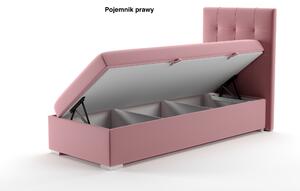 Jednolôžková posteľ Boxspring 80 cm Denny (s úložným priestorom) (ružová). Vlastná spoľahlivá doprava až k Vám domov. 1020272
