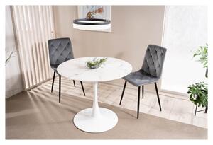 Jedálenský stôl ISPIRU biely mramor/biela