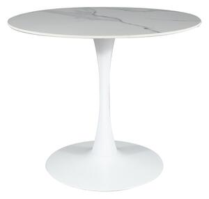 Jedálenský stôl ISPIRU biely mramor/biela