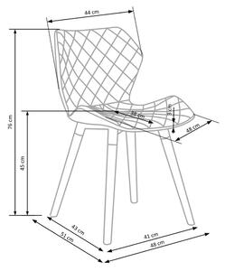 Jedálenská stolička SCK-277 sivá/biela/prírodná