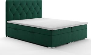 Manželská posteľ Boxspring 160 cm Ronda (s úložným priestorom) (zelená). Vlastná spoľahlivá doprava až k Vám domov. 1020366