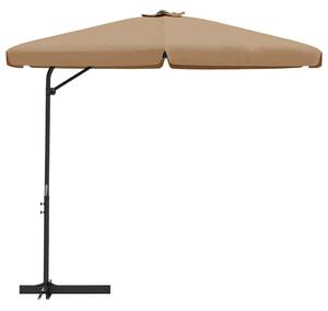 Vonkajší slnečník, oceľová tyč 300 cm, sivohnedý