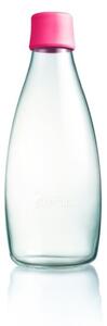 Fuchsiová sklenená fľaša ReTap s doživotnou zárukou, 800 ml