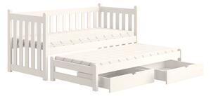 Detská posteľ Swen s prístelkou - 80x180 cm - biela