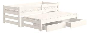 Detská posteľ Alis DPV 001 s prístelkou - 90x200 cm - biela