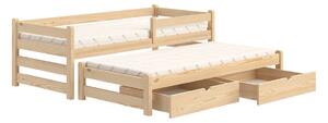 Detská posteľ prízemná s výsuvným lôžkom Alis DPV 001 - Borovica, 90x200