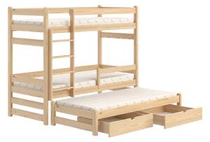 Detská posteľ poschodová s výsuvným lôžkom Alis PPV 018 - Borovica