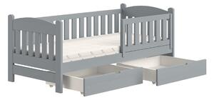 Detská posteľ Alvins DP 002 so zásuvkami - 90x200 cm - šedá
