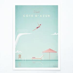 Plagát Travelposter Côte d'Azur, 50 x 70 cm