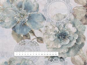 Biante Dekoračná obliečka na vankúš PML-052 Tyrkysové kvety s orientálnymi kruhmi 30 x 50 cm