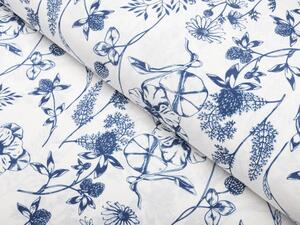 Biante Dekoračná obliečka na vankúš PML-060 Modré lúčne kvety na bielom 30 x 50 cm