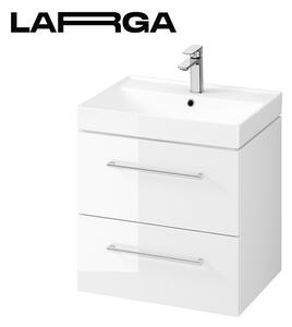 Cersanit Larga, kúpeľňová skrinka s umývadlom 60x45x65 cm, biela lesklá, S801-439