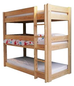 Detská trojposchodová posteľ MAX 200x90 cm + matrac ZADARMO!