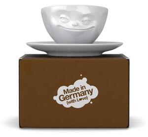 Biela usmievavá porcelánová šálka na kávu 58products, objem 200 ml