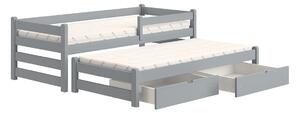 Jednoposchodová posteľ s extra výsuvným lôžkom Alis DPV 001 - Farba šedá
