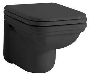 Kerasan, WALDORF závesná WC misa, 37x55cm, čierna matná, 411531