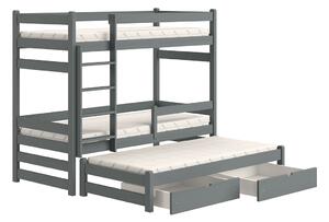 Dvojposchodová posteľ s extra výsuvným lôžkom Alis PPV 018 - Farba Grafit