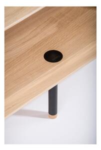 Čierny/v prírodnej farbe TV stolík z dubového dreva 200x48 cm Fina – Gazzda