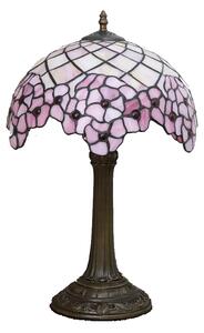 Tiffany stolná lampa Ping Garden 128 - Huizhou Oufu v.48xš.30, sklo/kov, 40W (Pink garden)