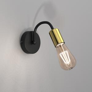 Loftová nástenná lampa čierno-zlatá DOW I