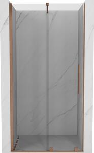 Mexen Velar, posuvné dvere do otvoru 75x200 cm, 8mm číre sklo, medený matný profil, 871-075-000-01-65