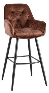 Dizajnová barová stolička Garold hnedý zamat