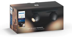 Philips Hue - Buckram Stropné Lampa 2xBar/Tube White Amb. Black Philips Hue - Lampemesteren