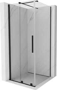 Mexen Velar, sprchový kút s posuvnými dverami 120(dvere) x 120(stena) cm, 8mm číre sklo, čierna matná, 871-120-120-01-70
