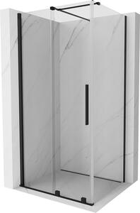 Mexen Velar, sprchový kút s posuvnými dverami 110(dvere) x 75(stena) cm, 8mm číre sklo, čierna matná, 871-110-075-01-70