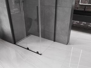 Mexen Velar, sprchový kút s posuvnými dverami 90(dvere) x 80(stena) cm, 8mm číre sklo, čierna matná, 871-090-080-01-70