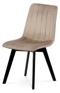Autronic Jedálenská stoličkaVelvet fabric Champagne G062-12, Frame:Beech wood-black coating CT-617 CRM4