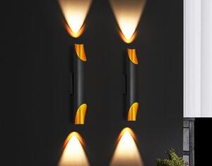 Abigali Straight nástenná lampa 2x40 W čierna-zlatá KGDE14