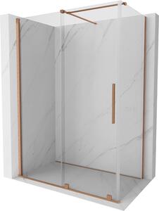 Mexen Velar, sprchový kút s posuvnými dverami 150(dvere) x 75(stena) cm, 8mm číre sklo, medená matná, 871-150-075-01-65