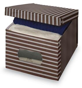 Hnedo-sivý úložný box Domopak Living, 31 × 50 cm