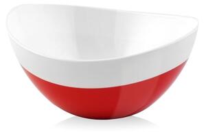 Červeno-biela miska Livio Duo, 28 cm
