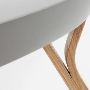 Svetlosivý konferenčný stolík s nohami z jaseňového dreva Kave Home Solid, Ø 90 cm