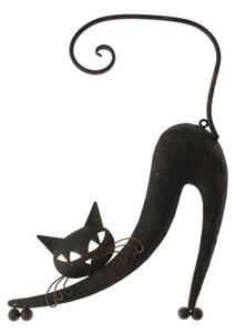 Hnedá kovová nástenná dekorácia Dakls Cat