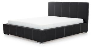 Čalúnená posteľ do spálne s úložným priestorom Lucia - Čierna Ekokoža Soft 11, 160x200