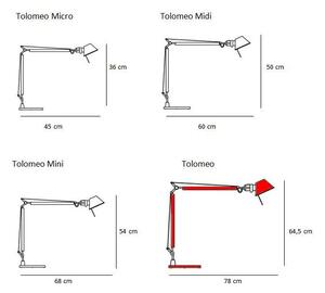 Artemide - Tolomeo Stolová Lampa Matte Alu s Aluminium Základňa - Lampemesteren