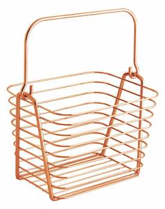 Oranžový kovový závesný košík iDesign, 21,5 x 19 cm