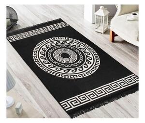 Béžovo-čierny obojstranný koberec Mandala, 120 × 180 cm