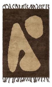 Ferm LIVING - Abstract Rug Small Brown/Off-White - Lampemesteren