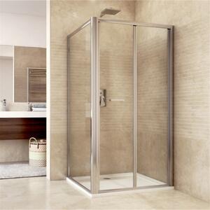 Sprchovací kút, Mistic, obdĺžnik, 80x100x190 cm, chróm ALU, sklo Chinchilla