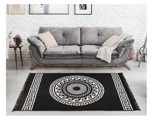 Béžovo-čierny obojstranný koberec Mandala, 120 × 180 cm