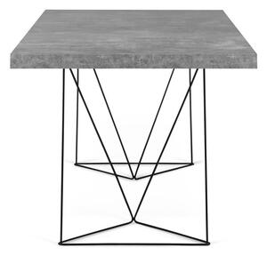 Pracovný stôl v dekore betónu s čiernou podnožou TemaHome Multi, 160 x 90 cm