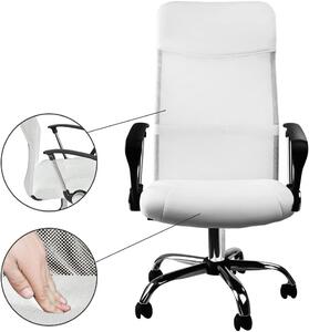 Kancelárska stolička so sieťkou, biela