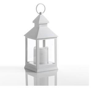 Malý biely dekoratívny LED lampáš vhodný do exteriéru Tomasucci Lante