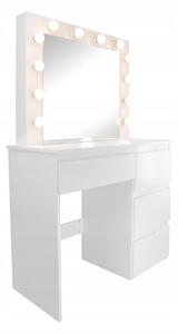 Bestent Toaletný stolík s LED zrkadlom Miss White
