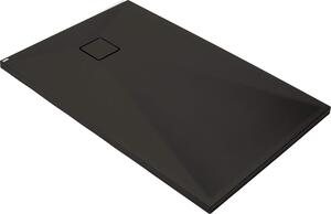 Deante Correo, obdĺžniková granitová sprchová vanička 90x70x3,5 cm, čierna matná, DEA-KQR_N71B