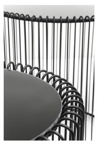 Súprava 2 čiernych odkladacích stolíkov Kare Design Wire High